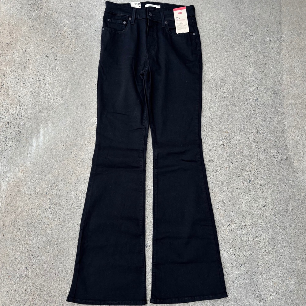 Levi's 726 Flare NWT Black High Rise Stretch Slim Pants Women's Size 29x34